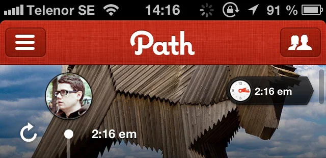 Path 2.5 Screenshot showing Swedish date/time formatting